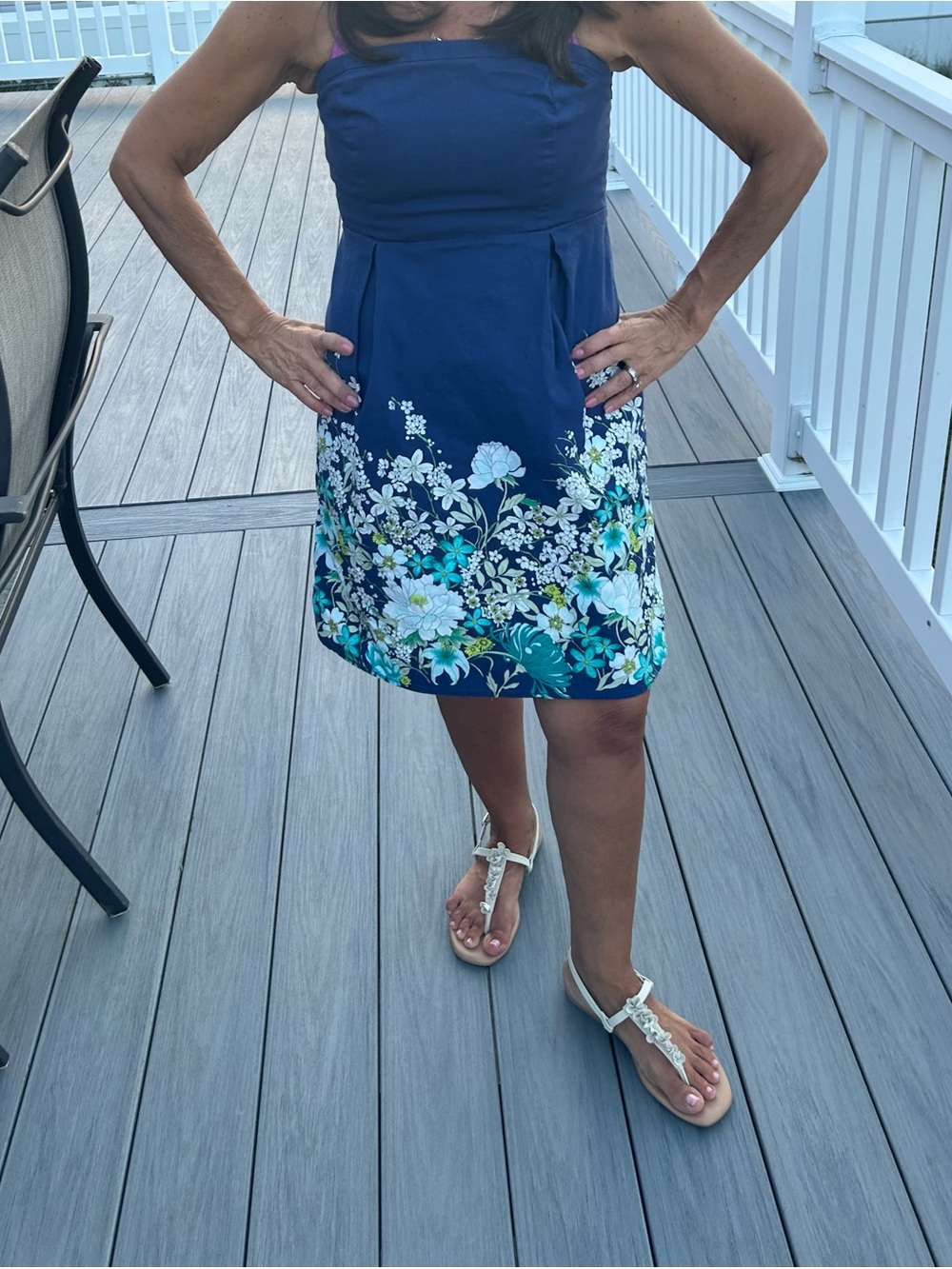 Old Navy Navy Floral Border Mini Skirt